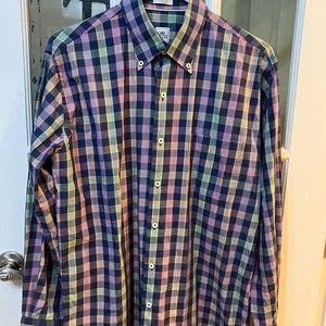 Peter Millar Men's Long Sleeve Button Down Shirt 100% Cotton Sz M